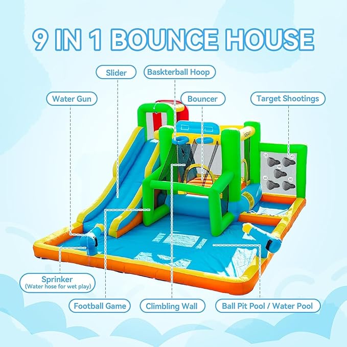 9 in 1 Sports Splash and Slide